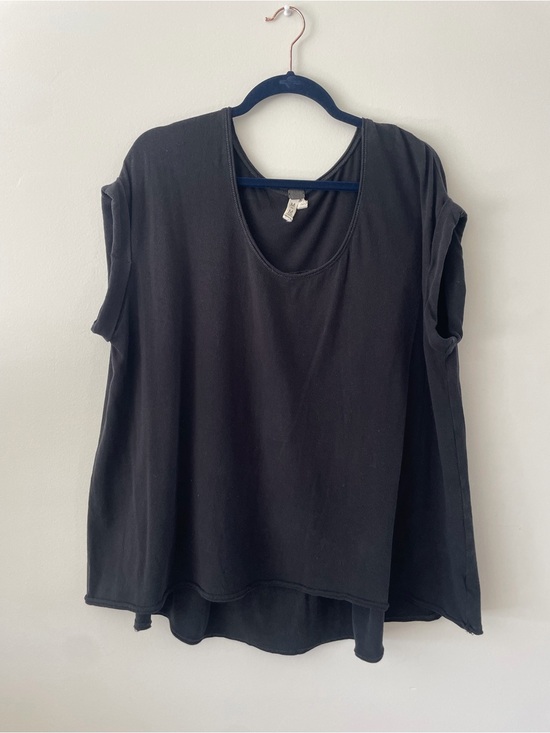 Free People Tops - Free People Navy Oversized Flowy Boho Neutral Peasant Cottage Blouse Womens Med